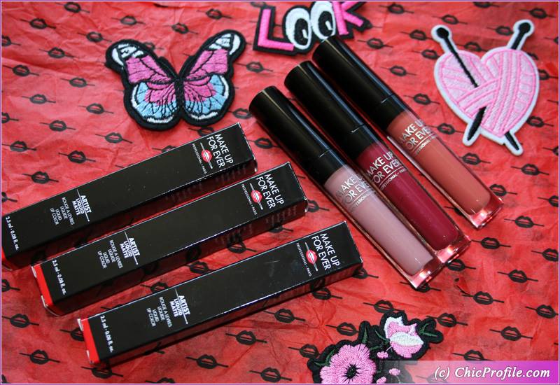 Make Up For Ever Artist Liquid Matte, 205 Mauvy Pink, 301 Rust & 403 Deep  Red: Review and Swatches